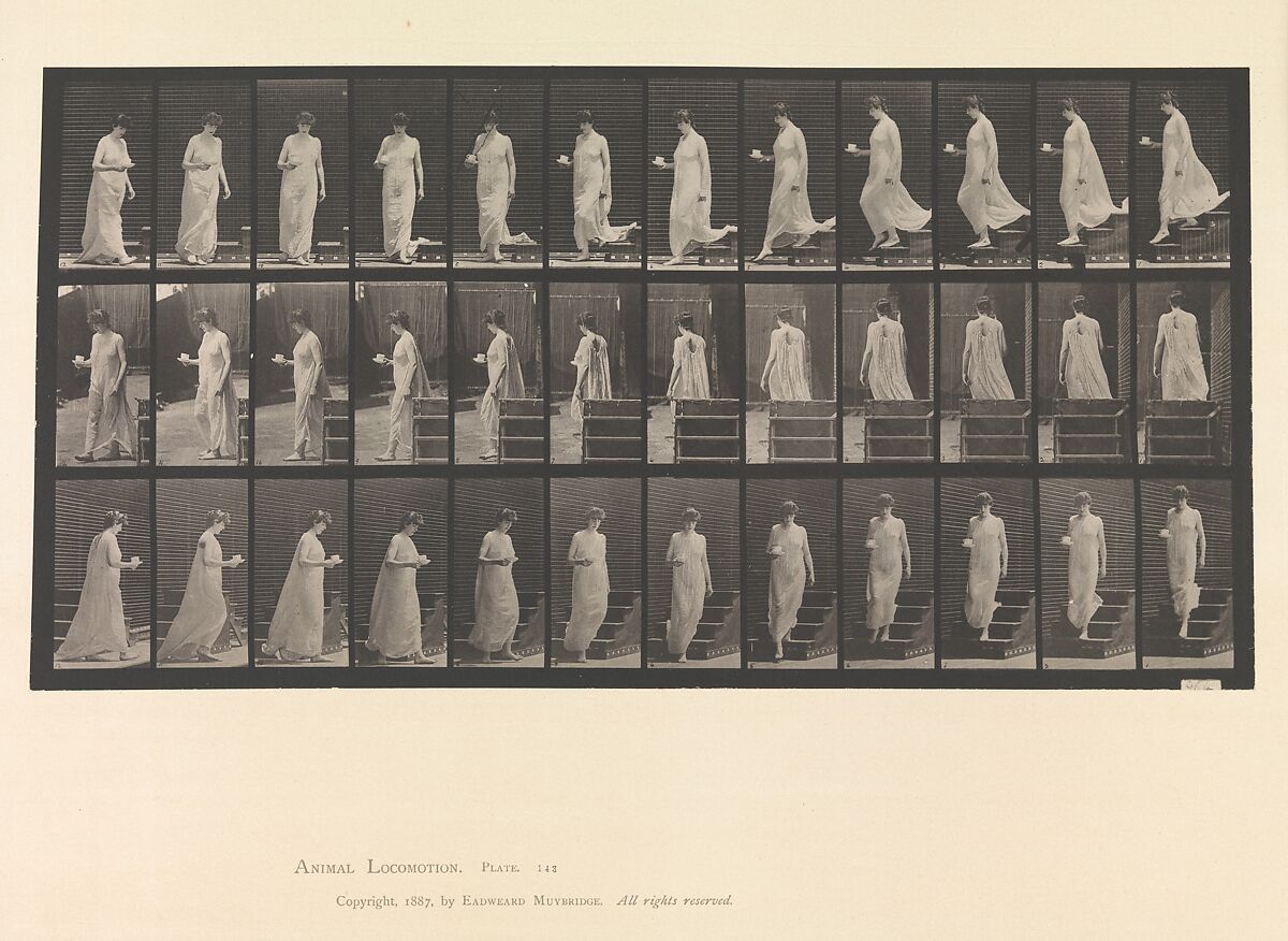 Animal Locomotion.  An Electro-Photographic Investigation... of Animal Movements.  Commenced 1872 - Completed 1885.  Volume VI, Woman (Semi-Nude and Transparent Drapery) Children, Eadweard Muybridge (British and American, Kingston upon Thames 1830–1904 Kingston upon Thames), Photogravures 
