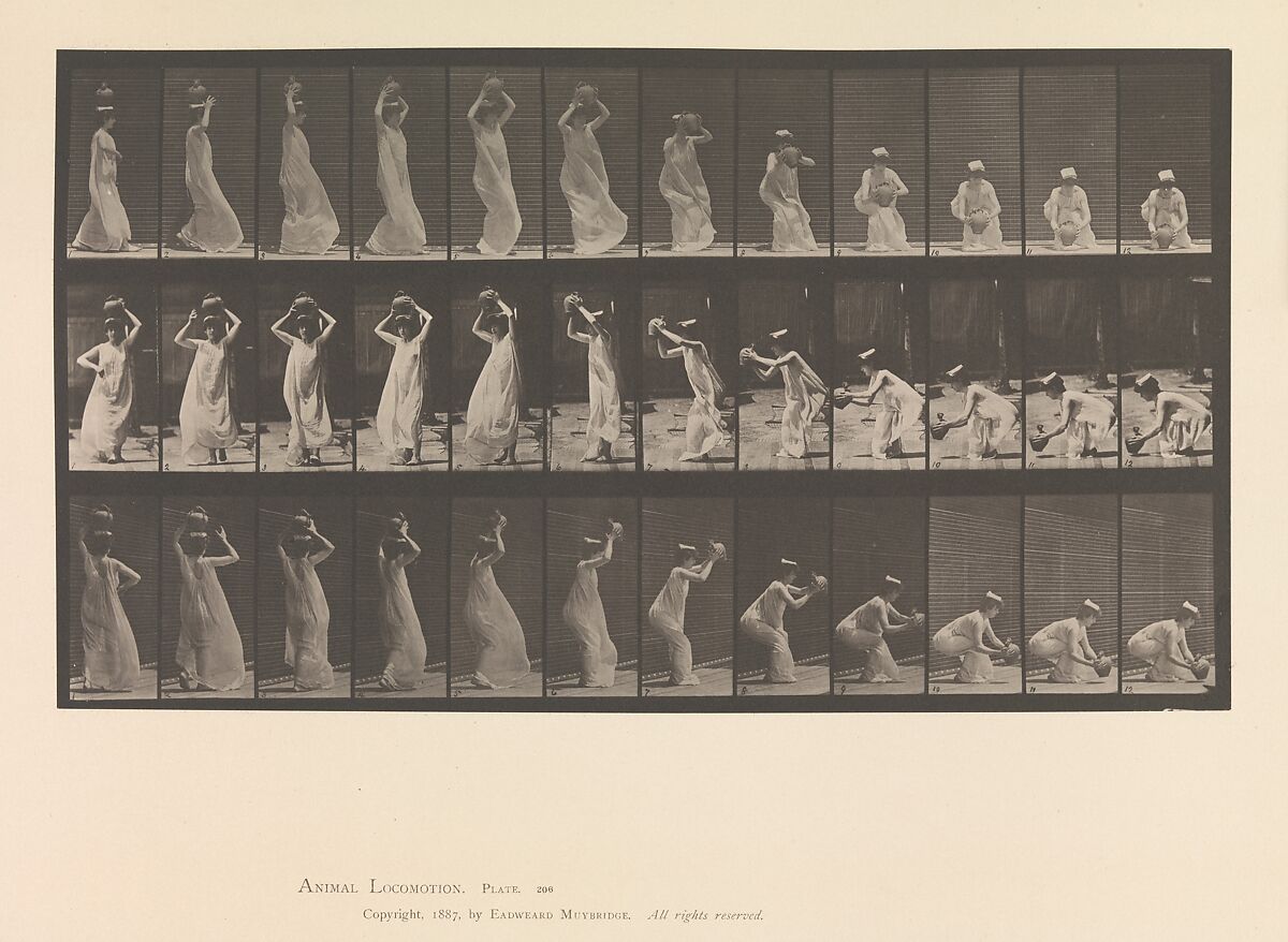 Animal Locomotion.  An Electro-Photographic Investigation... of Animal Movements.  Commenced 1872 - Completed 1885.  Volume VI, Woman (Semi-Nude and Transparent Drapery) Children, Eadweard Muybridge (British and American, Kingston upon Thames 1830–1904 Kingston upon Thames), Photogravures