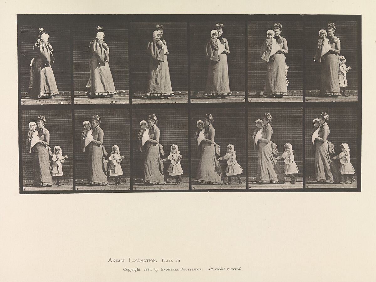 Animal Locomotion.  An Electro-Photographic Investigation... of Animal Movements.  Commenced 1872 - Completed 1885.  Volume VII, Men and Woman (Draped) Miscellaneous Subjects, Eadweard Muybridge (British and American, Kingston upon Thames 1830–1904 Kingston upon Thames), Photogravures