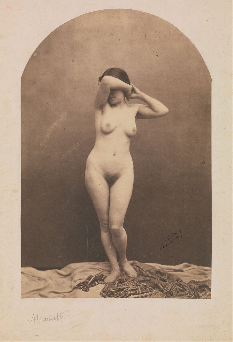 [Standing Female Nude], Nadar (French, Paris 1820–1910 Paris), Salted paper print from glass negative 