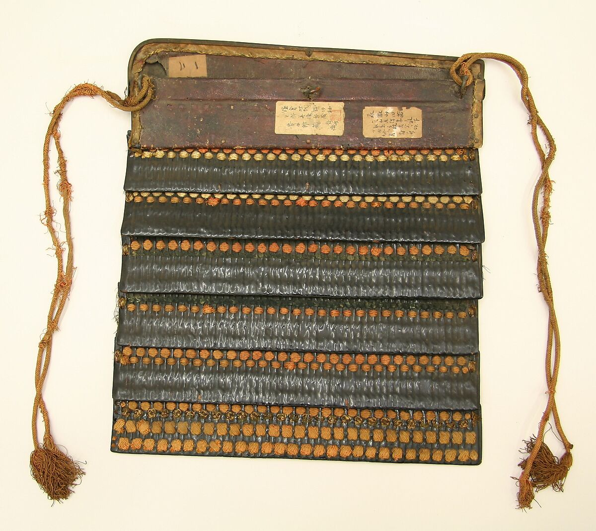 Shoulder Defense (Sode), Iron, leather, lacquer, silk, copper, gold, Japanese