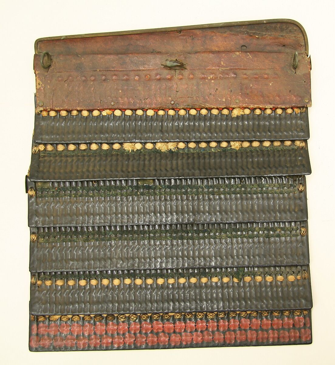 Shoulder Defense (Sode), Iron, leather, lacquer, silk, copper, gold, Japanese