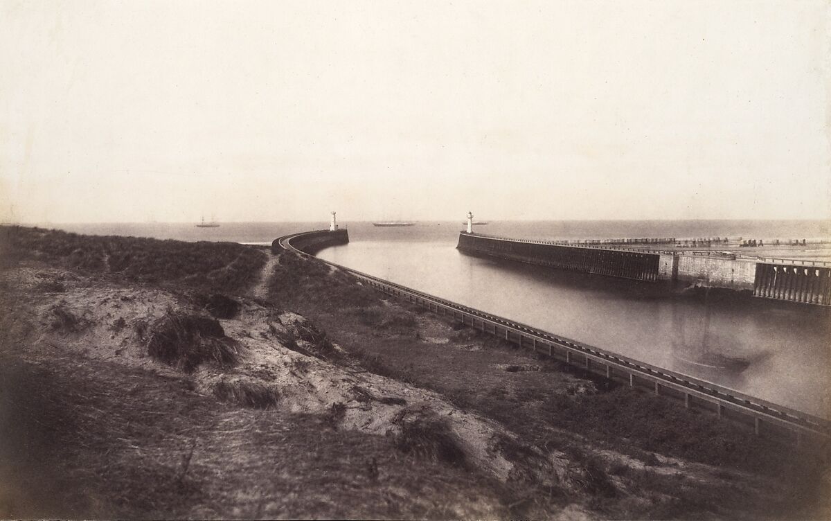 [Entrance to the Port of Boulogne], Edouard Baldus  French, born Prussia, Salted paper print from paper negative