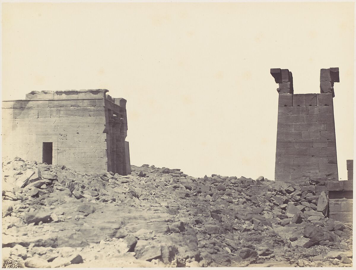 Temple de Dandour en Nubie, Wilhelm Hammerschmidt (German (born Prussia), ca. 1830–1869 Berlin), Albumen silver print from glass negative 