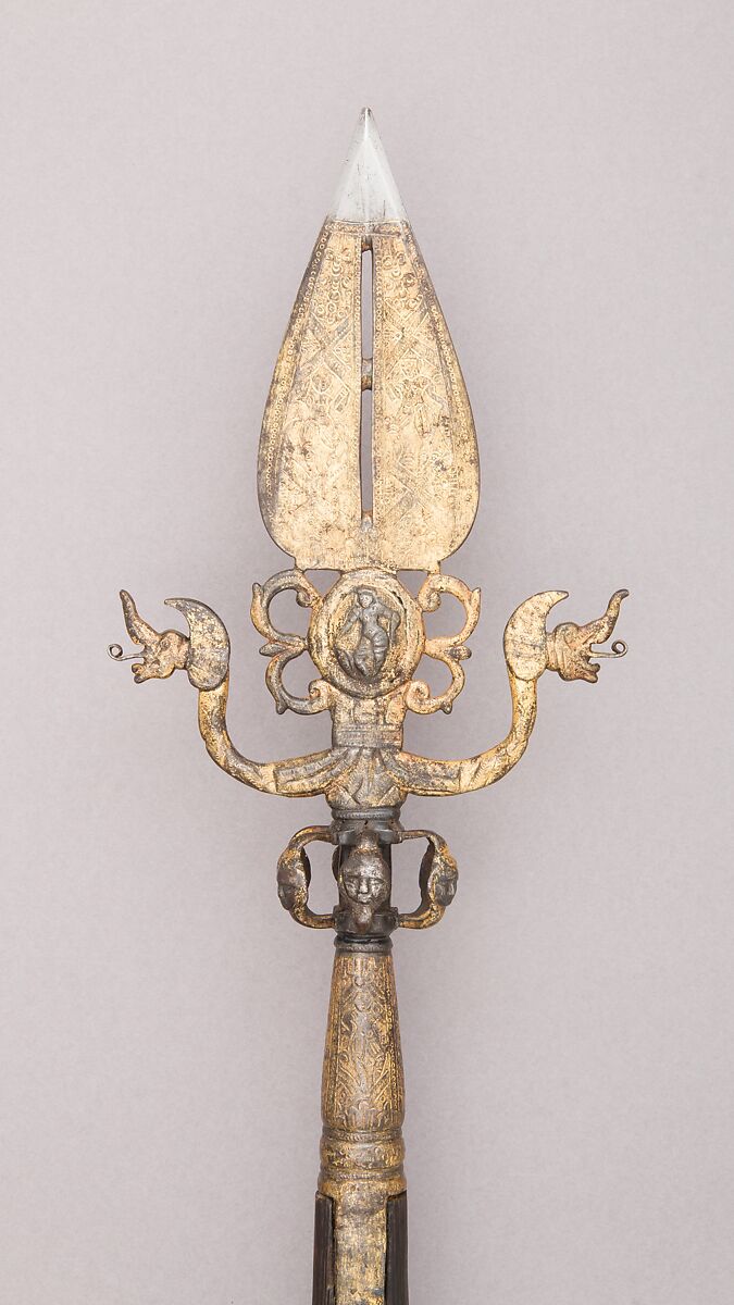 Linstock, Steel, wood, gold, Italian