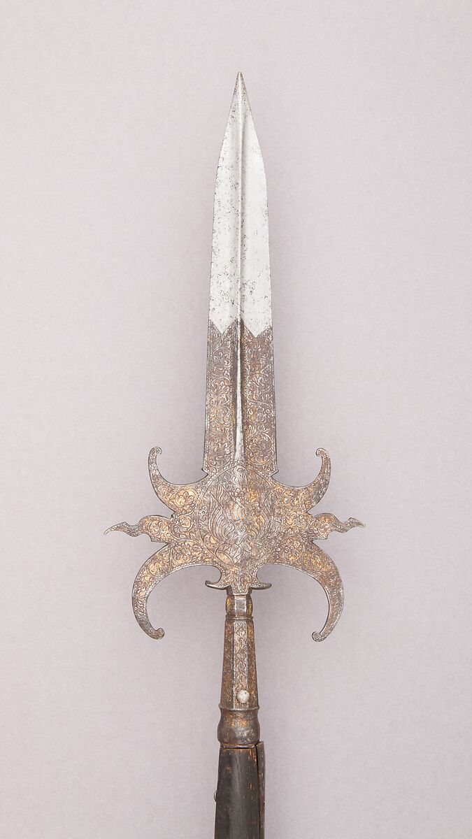 Partisan-Spontoon, Steel, wood (ash), gold, French