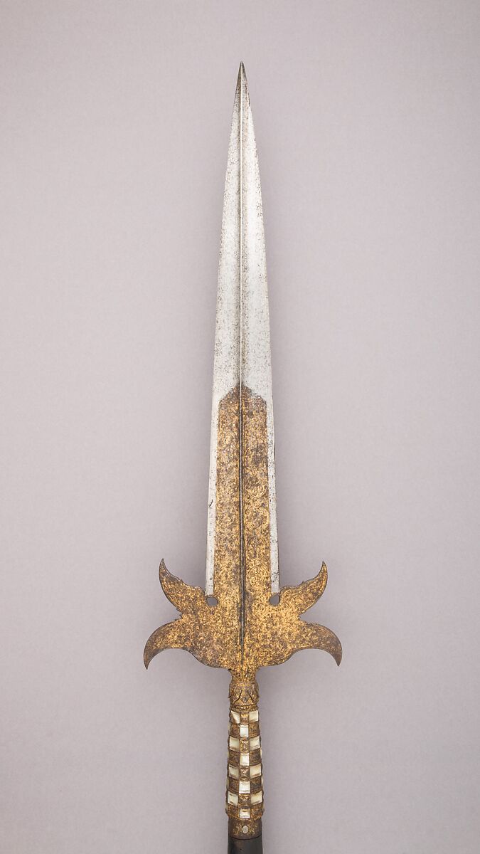 Partisan, Steel, wood, mother-of-pearl, gold, Italian