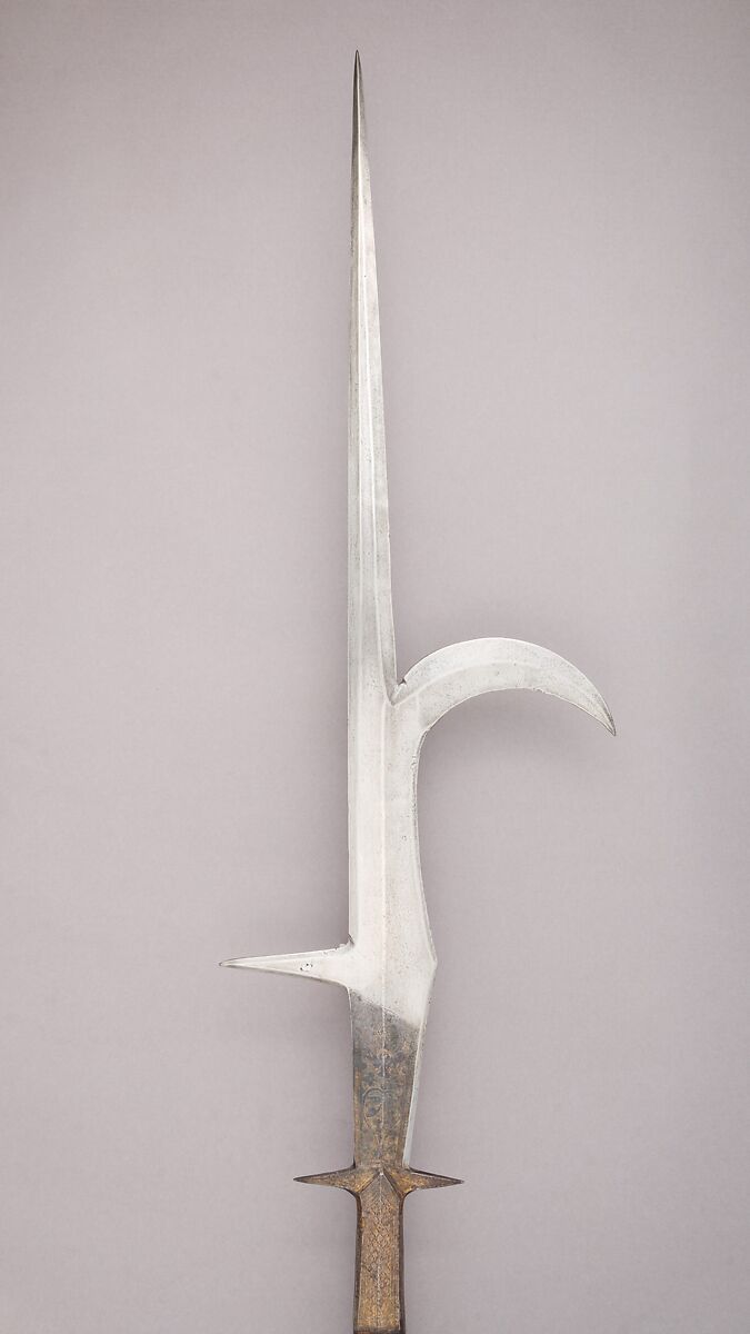 Guisarme, Steel, wood, gold, Italian