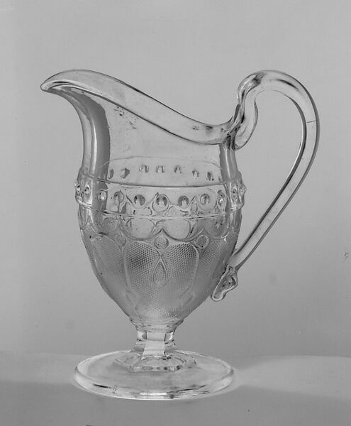 Creamer, Designed by W. O. Davis, Pressed glass, American 