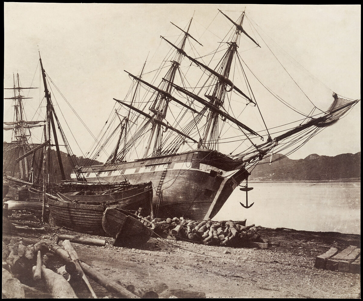 American Barque "Jane Tudor," Conway Bay, David Johnson (British), Salted paper print from glass negative 