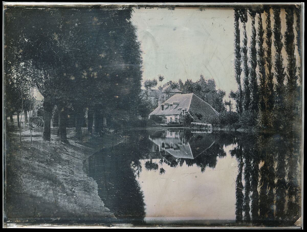 [Landscape with Cottage], Marie-Charles-Isidore Choiselat (French, 1815–1858), Daguerreotype 