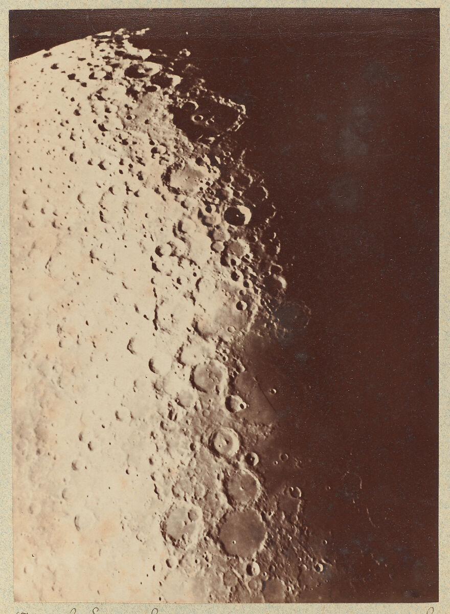 Lunar Photograph, South Pole, Paul Henry  French, Albumen silver print from glass negative