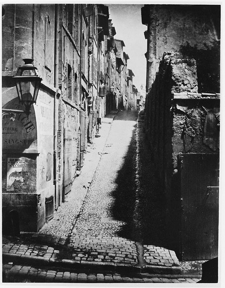 Rue des Grands Carmes, Vue prise de la Rue Ste. Marthe, Marseille, Adolphe Terris (French, Aix-en-Provence 1820–1900), Salted paper print from glass negative 