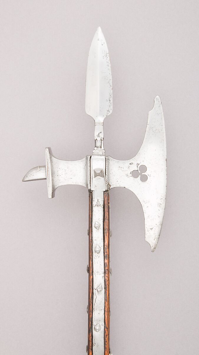 Pollaxe, Steel, wood (oak), French, Burgundy