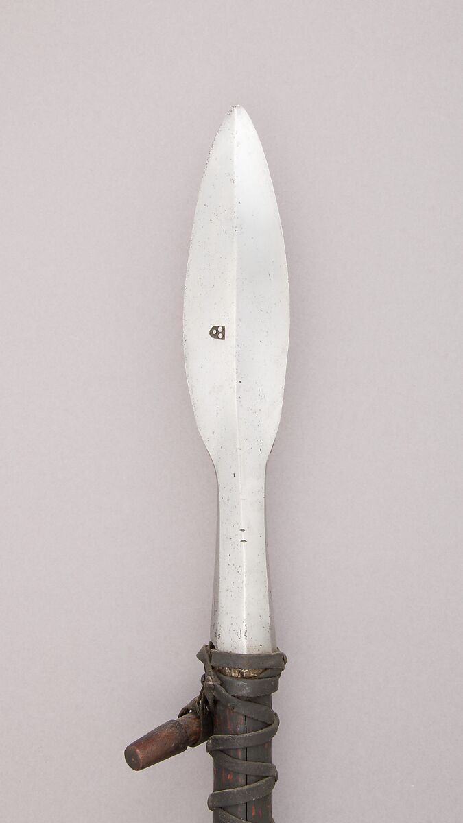 Boar Spear, Steel, wood (pine), iron, leather, German