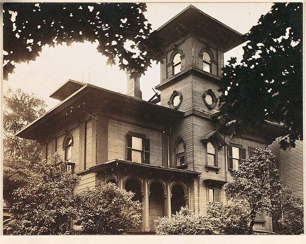 [Wooden Italianate Revival House with Simple Hipped Roof and Square Tower, Roxbury or Dorchester, Massachusetts], Walker Evans (American, St. Louis, Missouri 1903–1975 New Haven, Connecticut), Gelatin silver print 