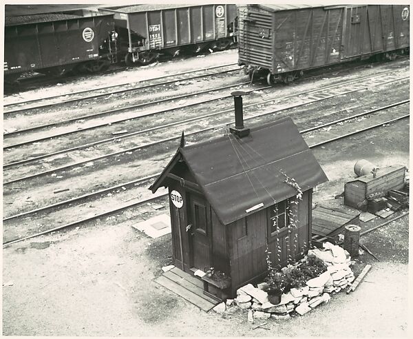 [Switchman's House, Train Yard, Chicago], Walker Evans (American, St. Louis, Missouri 1903–1975 New Haven, Connecticut), Gelatin silver print 