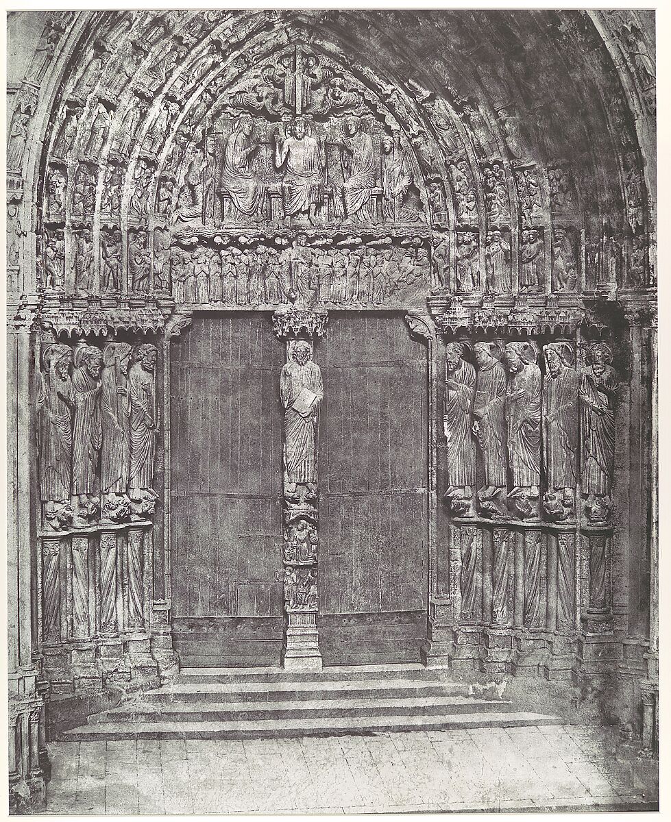 [Chartres Cathedral, Central Portal of the South Transept; The Last Judgment], Charles Nègre (French, 1820–1880), Photogravure 