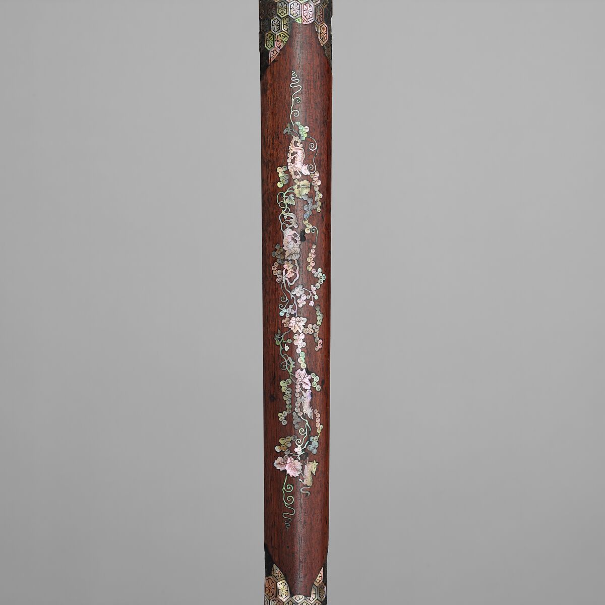 Sword with Scabbard, Steel, ivory (elephant's tooth), silver, pearl shell, wood, probably Chinese or Vietnamese
