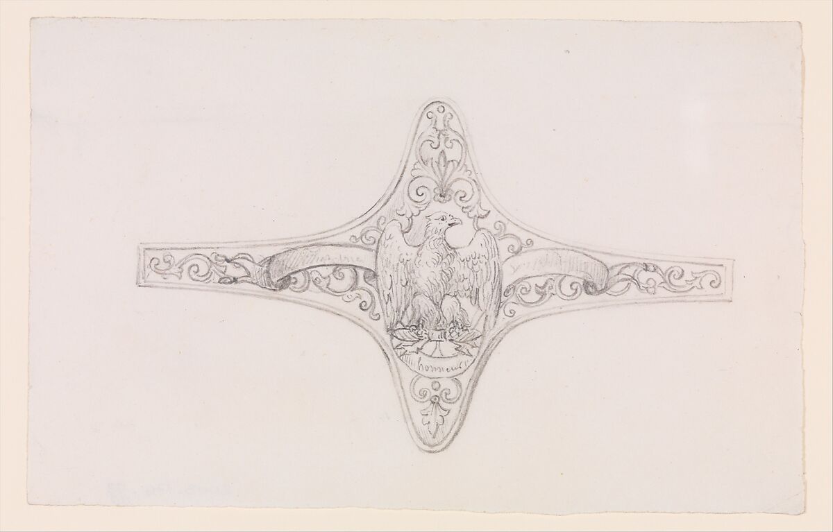 Designs for the Ornament of Swords and Firearms, Workshop of Louis-François Devisme (French, Paris, active 1833–1886), Leather, paper, pencil, ink, colored wash, French, Paris