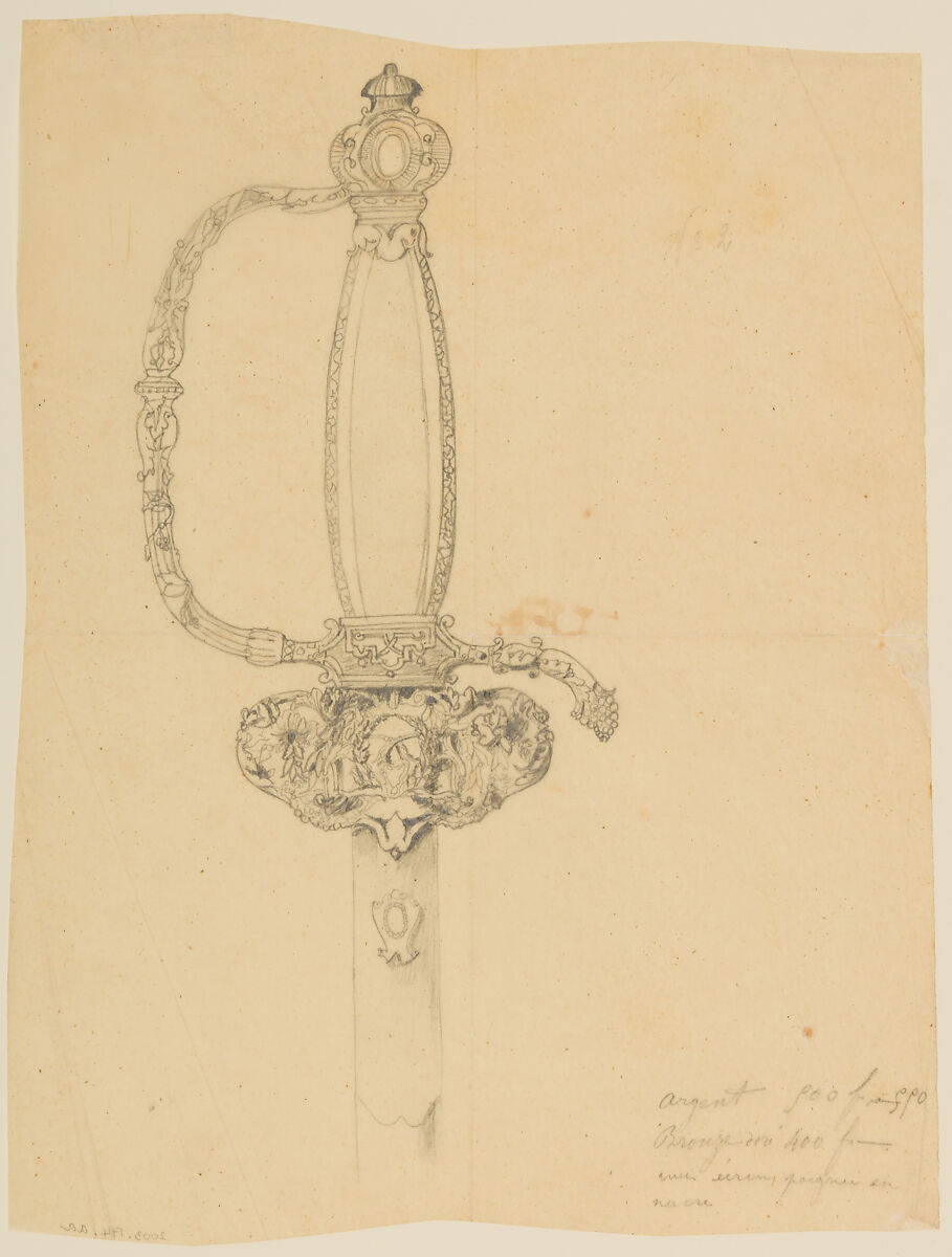 Designs for the Ornament of Swords and Firearms, Workshop of Louis-François Devisme (French, Paris, active 1833–1886), Leather, paper, pencil, ink, colored wash, French, Paris