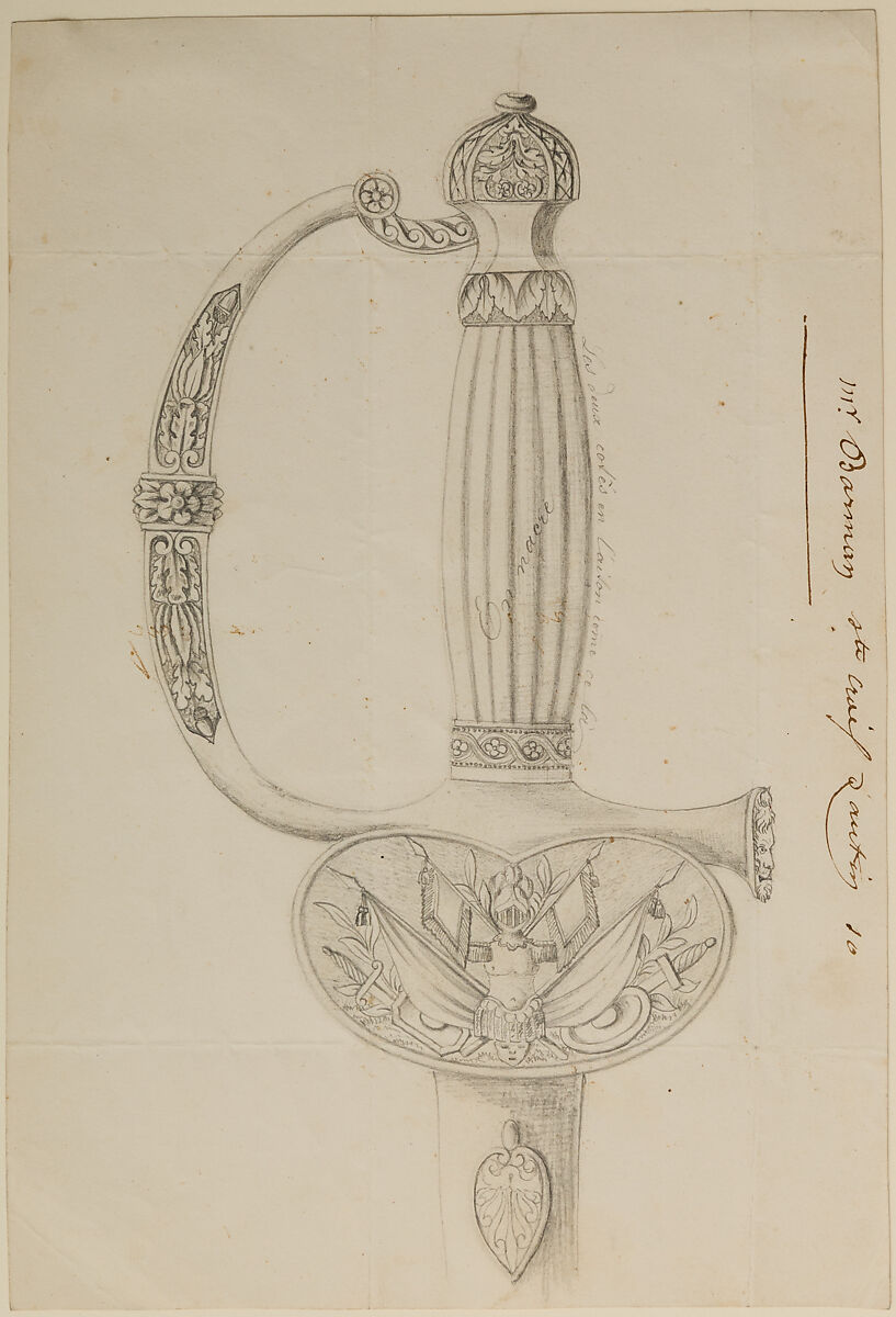 Designs for the Ornament of Swords and Firearms, Workshop of Louis-François Devisme (French, Paris, active 1833–1886), Leather, paper, pencil, ink, colored wash, French, Paris