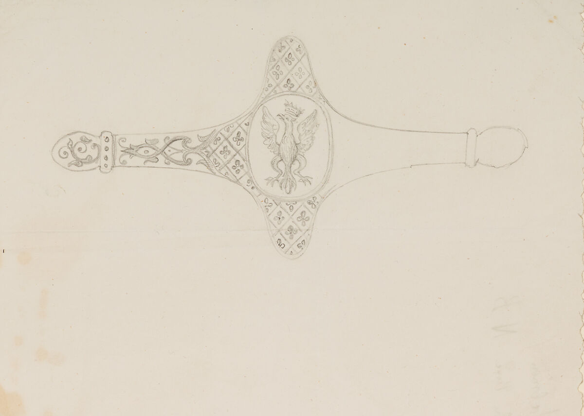 Designs for the Ornament of Swords and Firearms, Workshop of Louis-François Devisme (French, Paris, active 1833–1886), Leather, paper, pencil, ink, colored wash, French, Paris