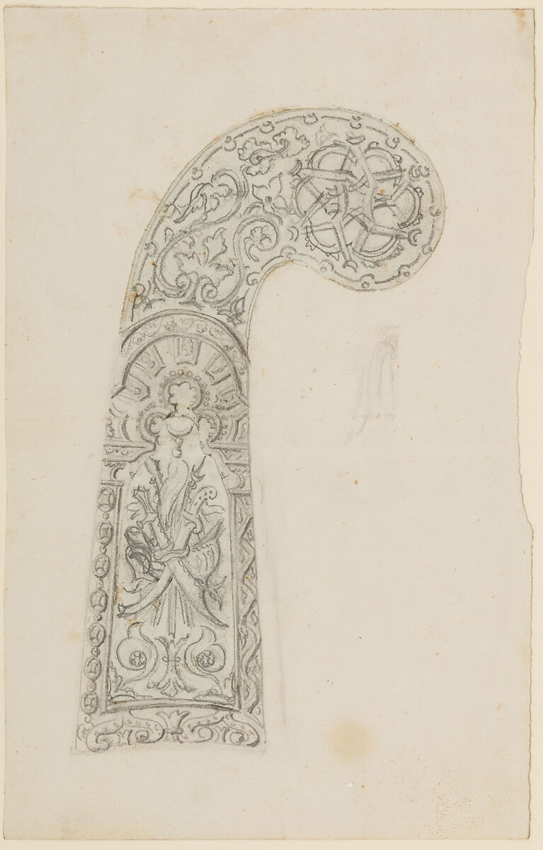 Designs for the Ornament of Swords and Firearms, Workshop of Louis-François Devisme (French, Paris, active 1833–1886), Leather, paper, pencil, ink, colored wash, French, Paris