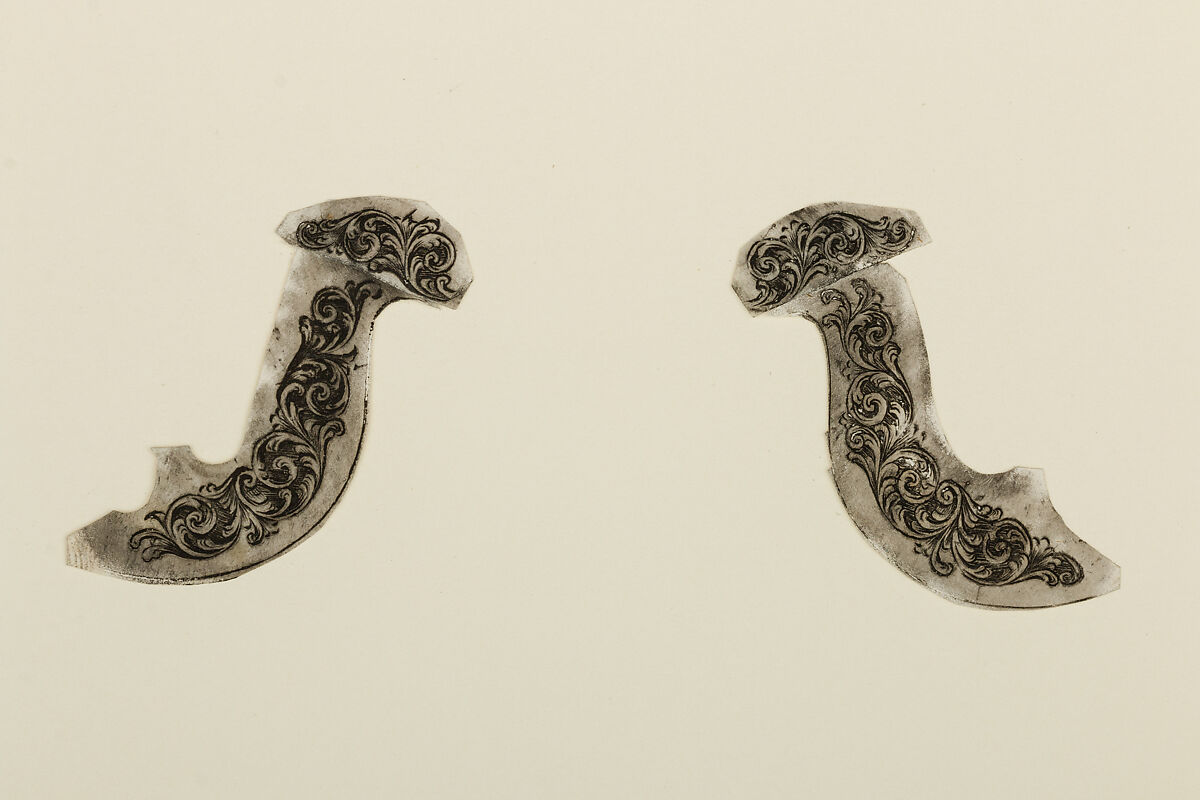 Designs for the Ornament of Swords and Firearms, Workshop of Louis-François Devisme (French, Paris, active 1833–1886), Leather, paper, pencil, ink, colored wash, French, Paris