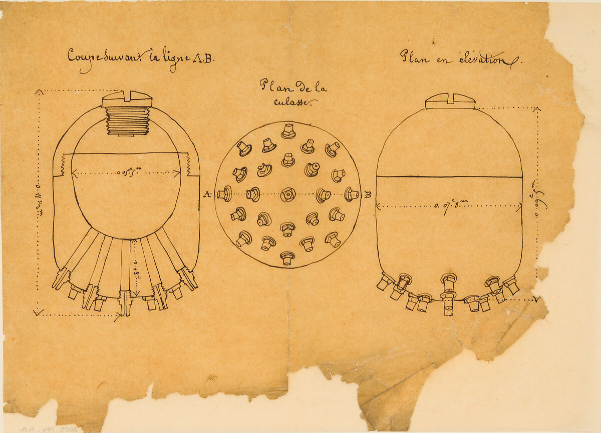 Designs for the Ornament of Swords and Firearms, Workshop of Louis-François Devisme (French, Paris, active 1833–1886), Leather, paper, pencil, ink, colored wash, French, Paris