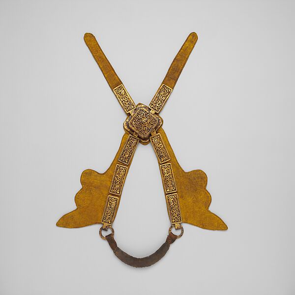 Bridle, Breast Collar, Crupper, and Stirrups, Iron, gold, copper, tin, textile (silk), leather, yak hair, Tibetan