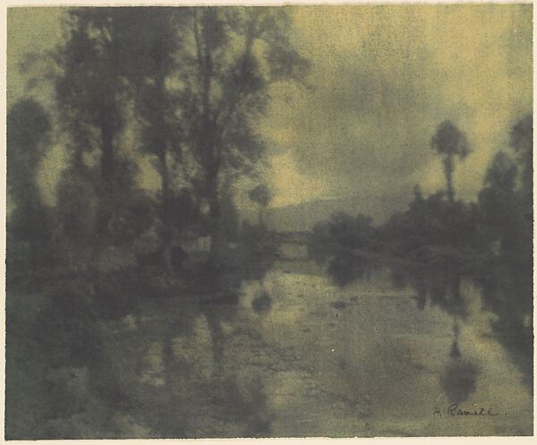 Water and Trees of the Viga Canal near Mexico City, Henry Ravell (American, 1860–1930), Gum bichromate print 