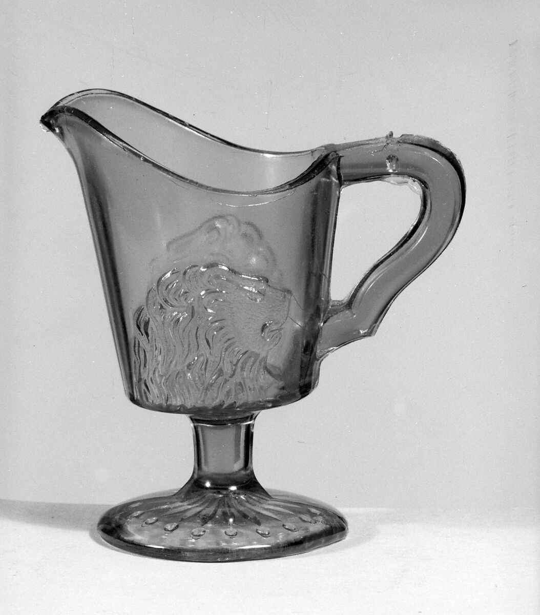 Creamer, Possibly James Gillinder and Sons (American, 1861–ca. 1930), Pressed blue glass, American 