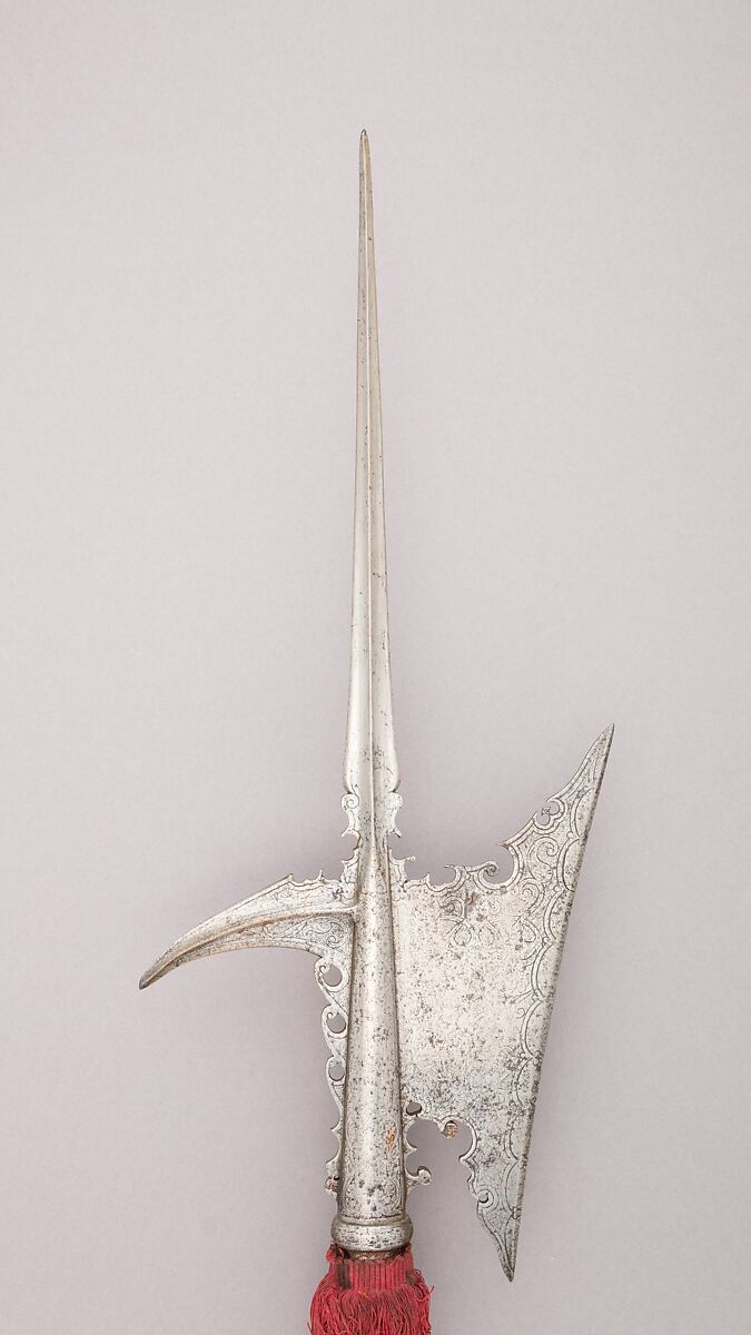 Halberd, Steel, wood, textile, Italian
