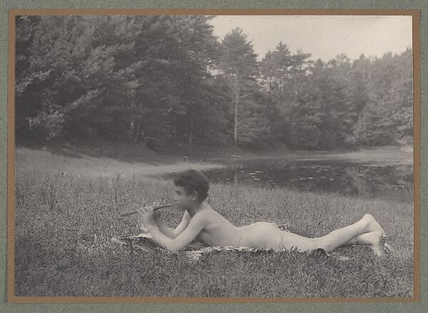 [Boy Piping], F. Holland Day (American, Norwood, Massachusetts 1864–1933 Norwood, Massachusetts), Platinum print 