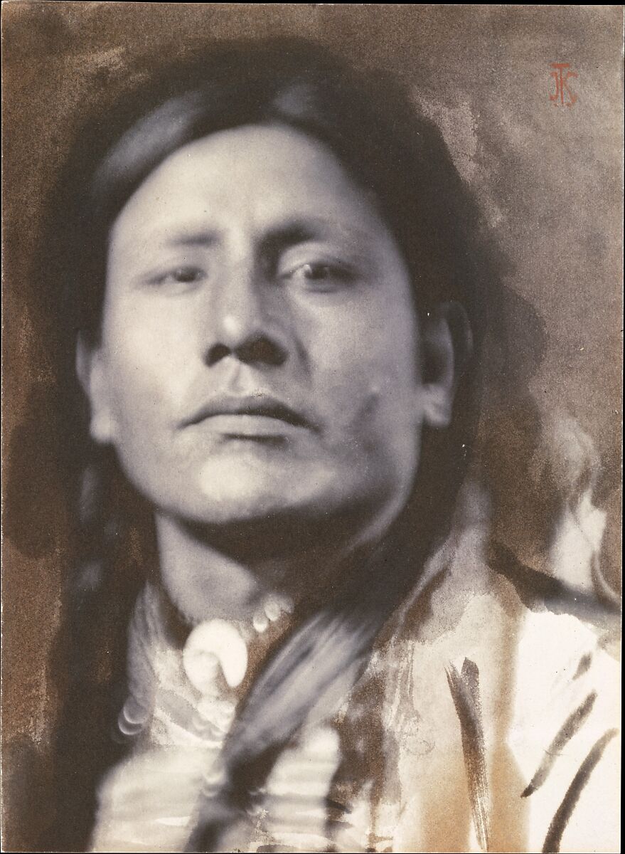 A Sioux Chief [Has-No-Horses], Joseph T. Keiley  American, Platinum print