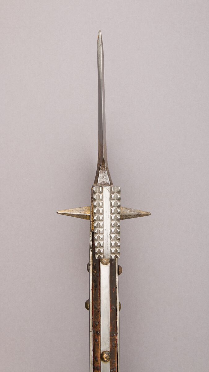 Pollaxe, Steel, wood, iron, brass, textile, gold, Italian, Venice