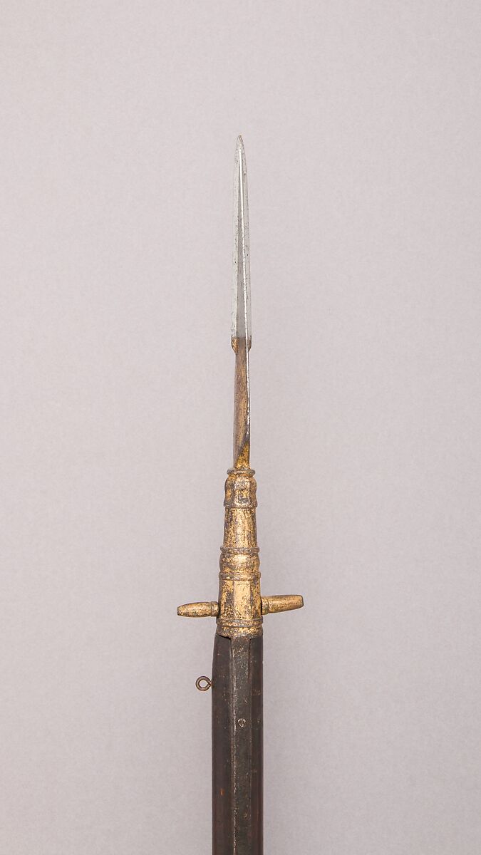 Spontoon, Steel, wood (cherry), iron, gold, Italian, Savoy