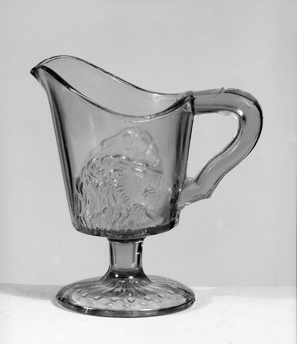 Creamer, Possibly James Gillinder and Sons (American, 1861–ca. 1930), Pressed amber glass, American 