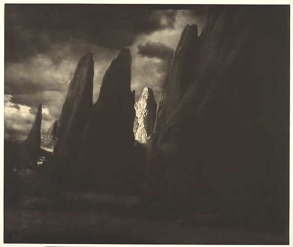 Storm in the Garden of the Gods--Colorado, Edward J. Steichen (American (born Luxembourg), Bivange 1879–1973 West Redding, Connecticut), Direct carbon print 