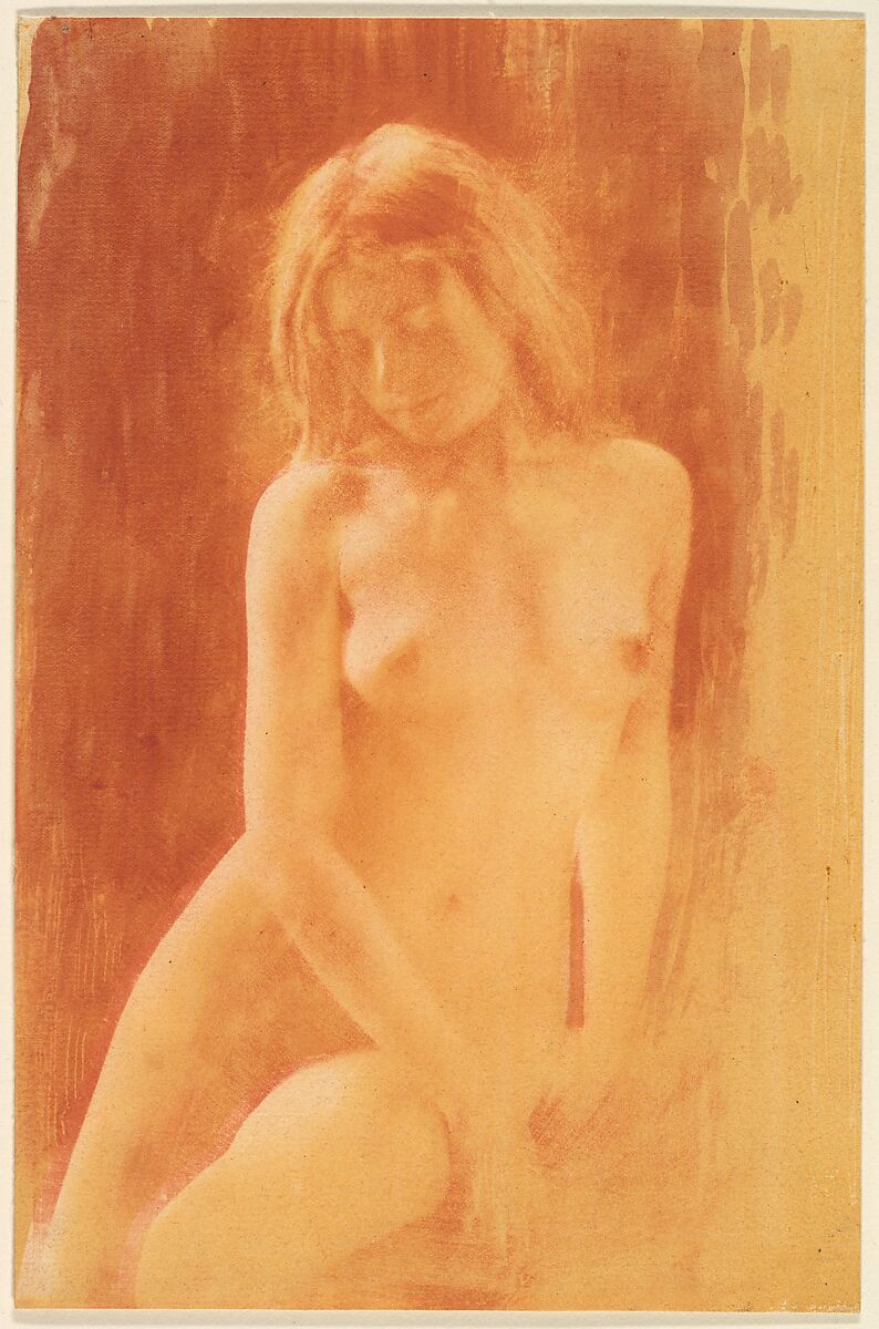 [Study in Orange], René Le Bègue (French, 1857–1914), Gum bichromate print 