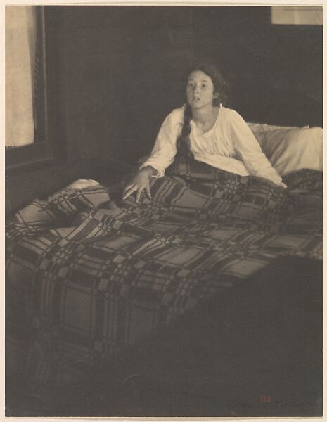 Morning–The Coverlet, Clarence H. White (American, 1871–1925), Platinum print 