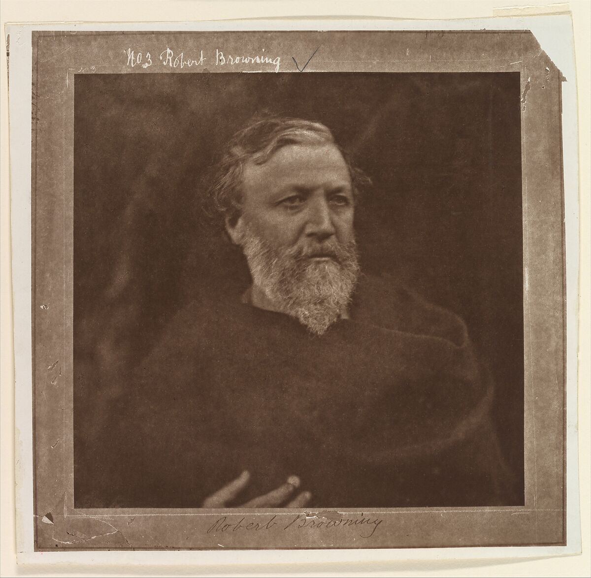 Robert Browning, Julia Margaret Cameron (British (born India), Calcutta 1815–1879 Kalutara, Ceylon), Carbon print 