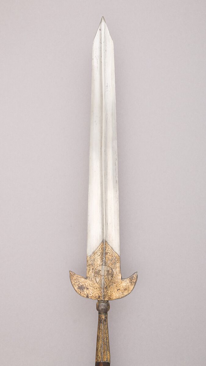 Partisan, Steel, wood, gold, Italian