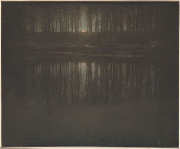 The Pond - Moonrise, Edward J. Steichen (American (born Luxembourg), Bivange 1879–1973 West Redding, Connecticut), Platinum print with applied color 