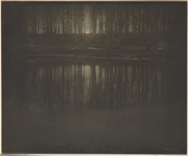 The Pond - Moonrise, Edward J. Steichen  American, born Luxembourg, Platinum print with applied color