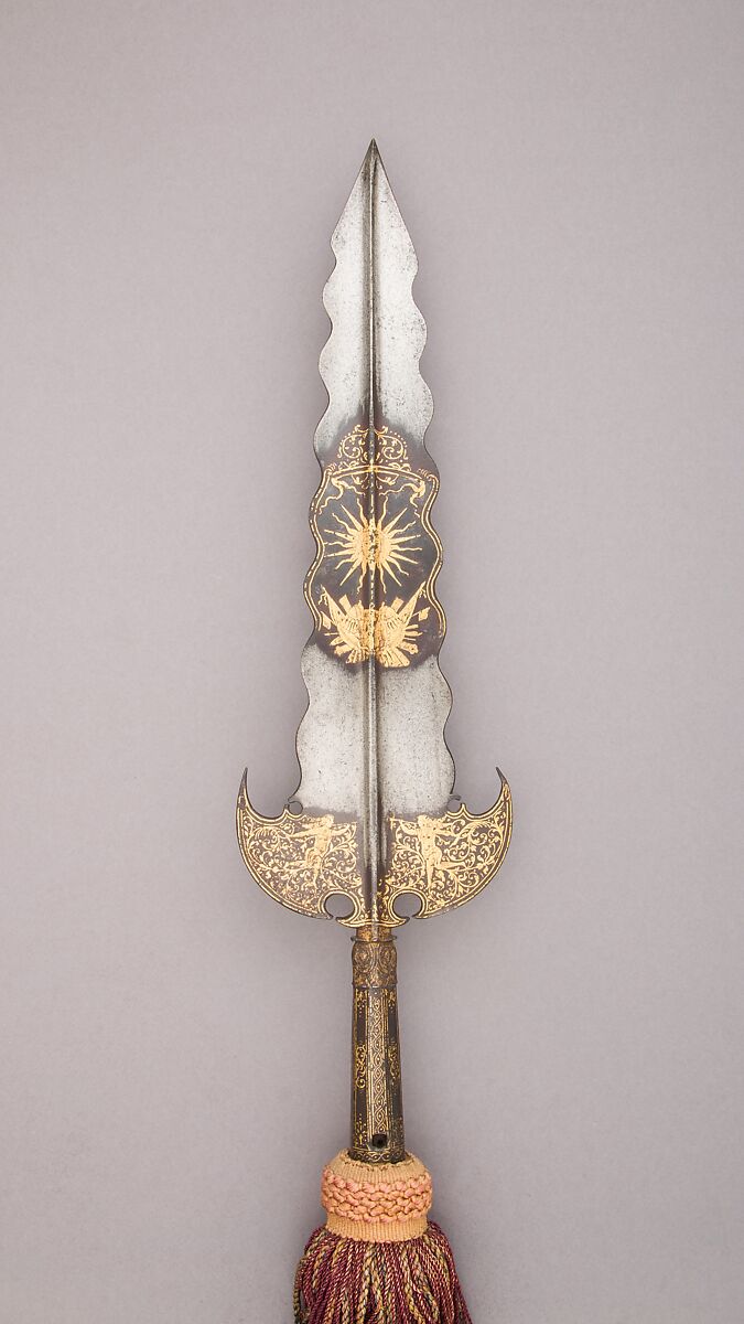 Partisan, Steel, wood, textile, gold, French