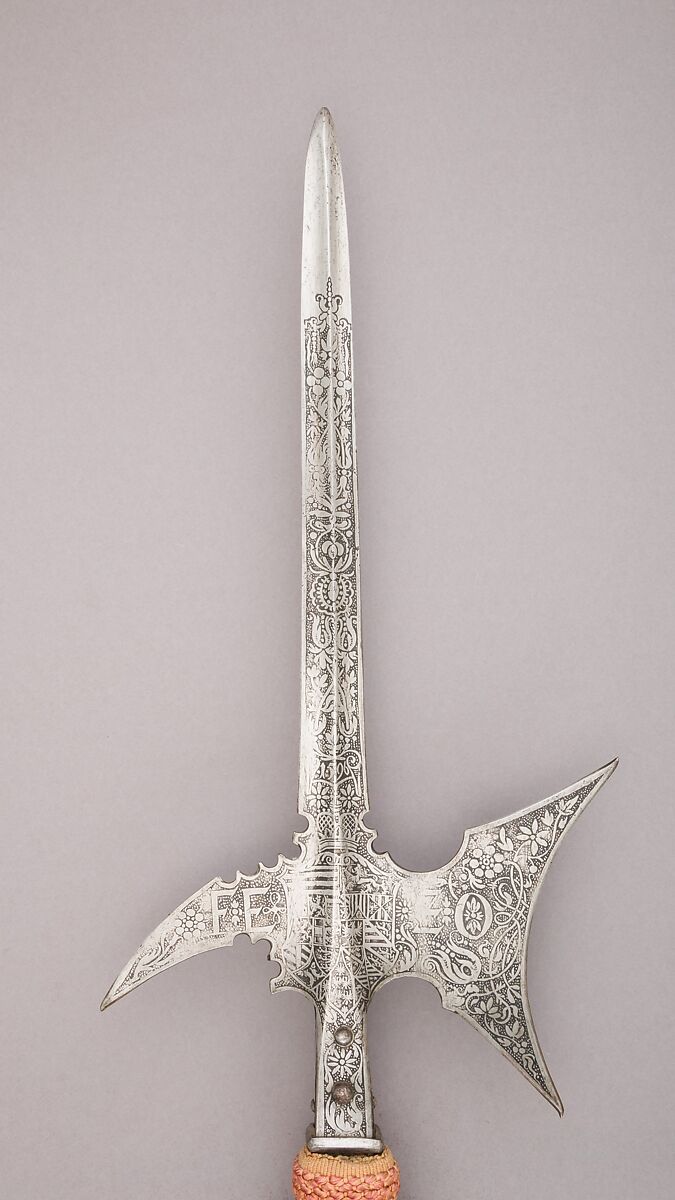Halberd, Steel, wood, textile, Austrian
