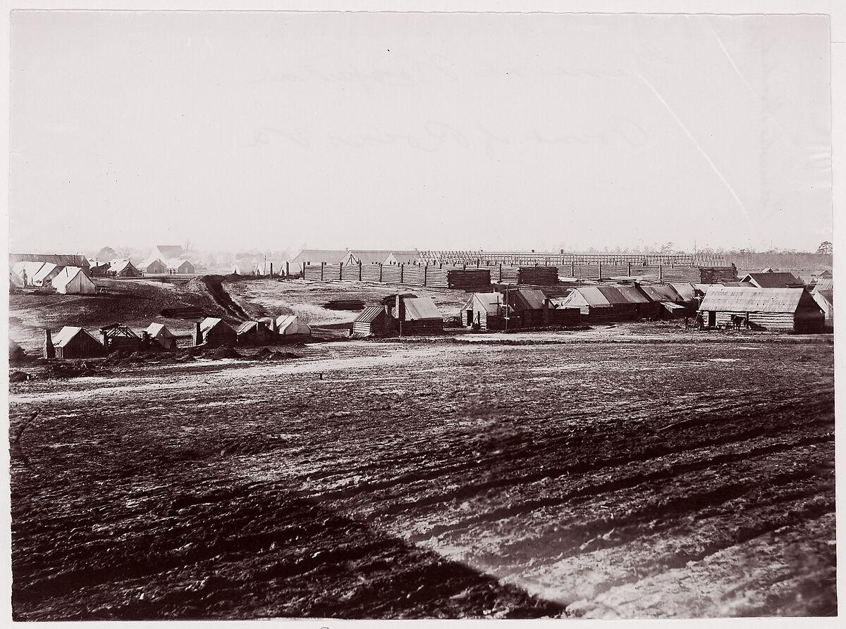 General Hospital, Point of Rocks, Appomattox River below Petersburg, Timothy H. O&#39;Sullivan (American, born Ireland, 1840–1882), Albumen silver print from glass negative 