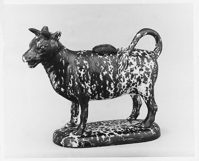 Cream Jug, Probably designed by Daniel Greatbatch (active 1838–ca. 1861), Mottled brown earthenware, American